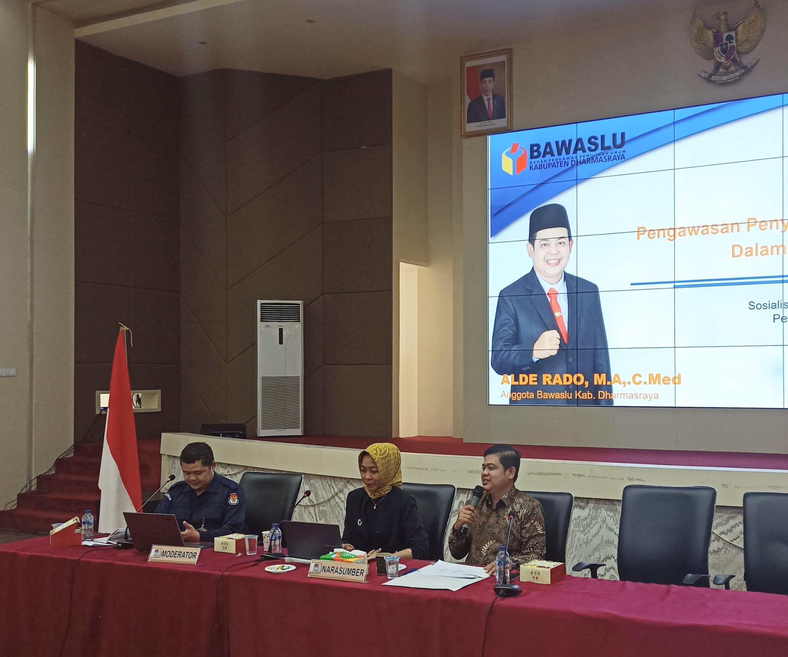 awaslu Kabupaten Dharmasraya mengikuti kegiatan Sosialisasi Pemuktahiran Daftar Pemilih Pada Pemilihan Serentak tahun 2024 