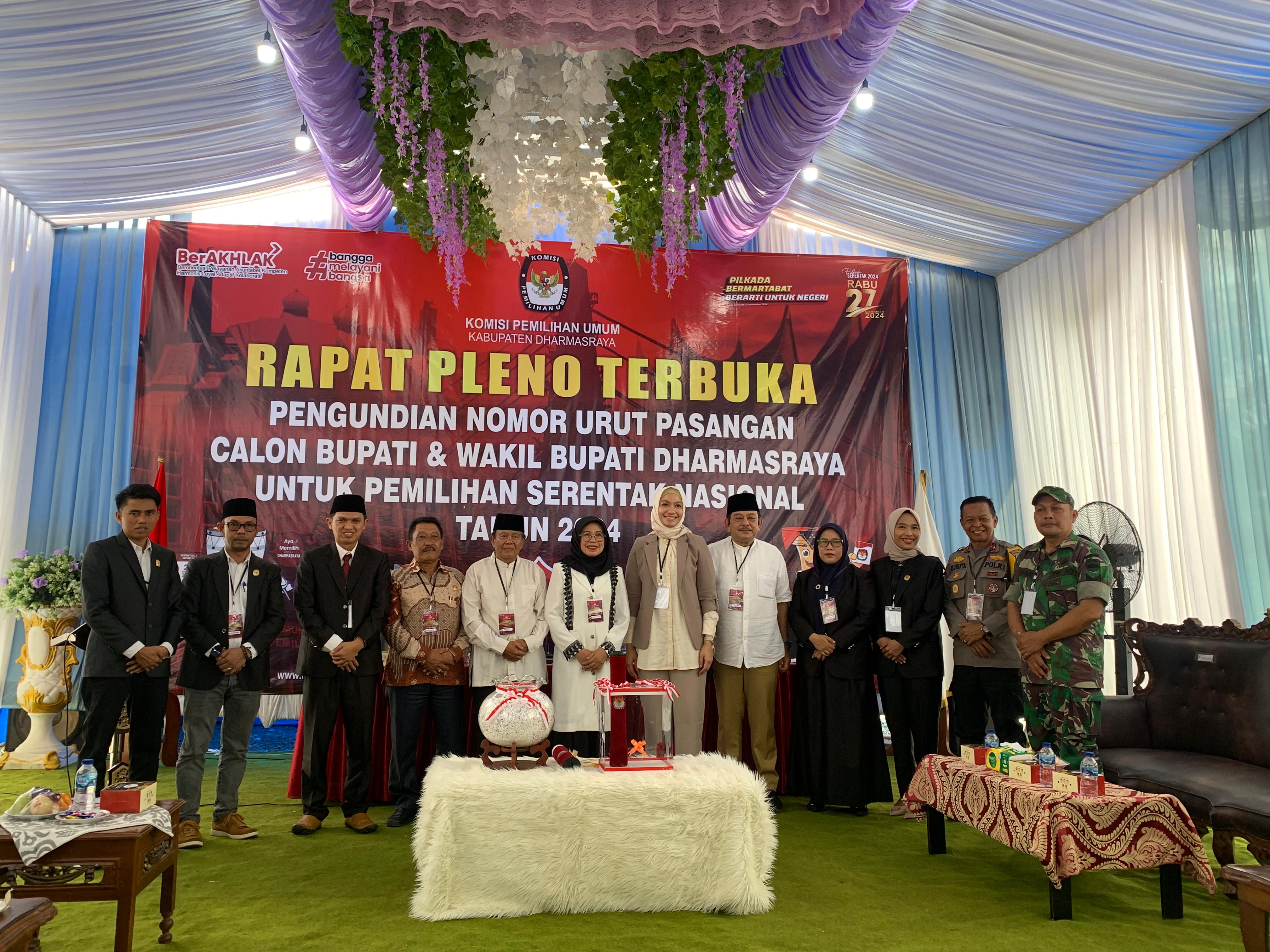 Pengundian Nomor Urut Pasangan Calon Bupati dan Wakil Bupati Kabupaten Dharmasraya